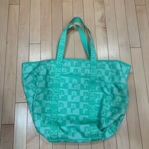 Pink green/sea foam green bag